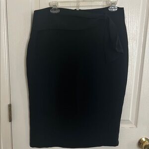 Ina Black Pencil Skirt with Side Tie
